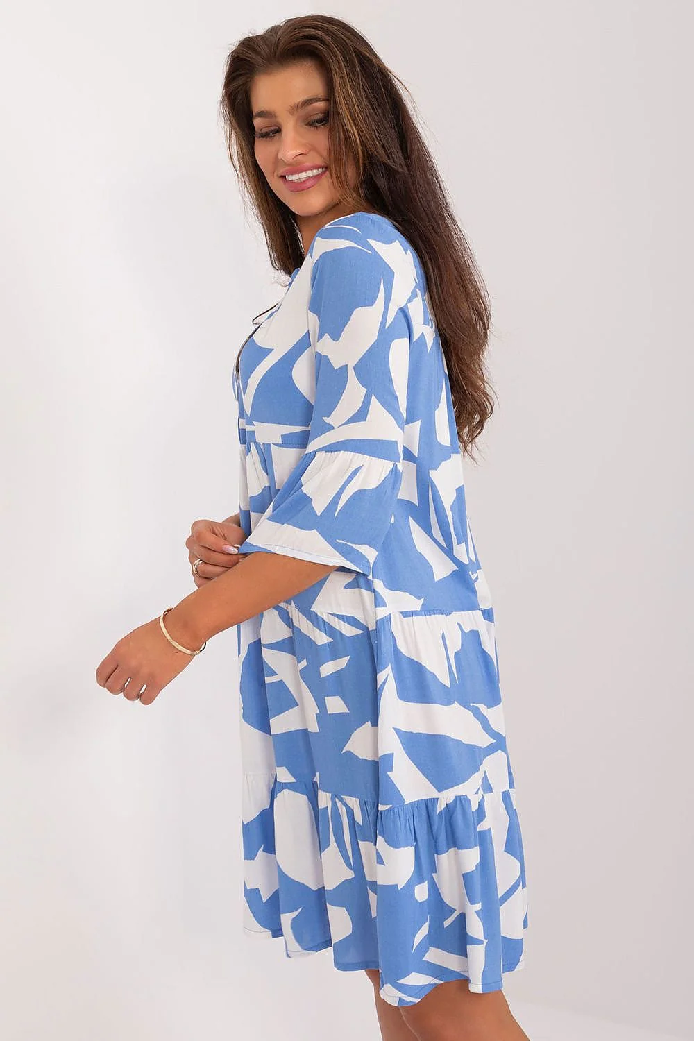 Robe bleue estivale évasée - Image 2