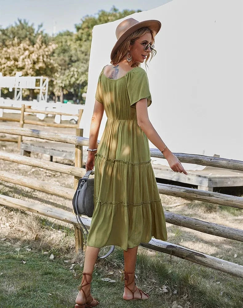 Robe champêtre midi manches courtes - Image 5