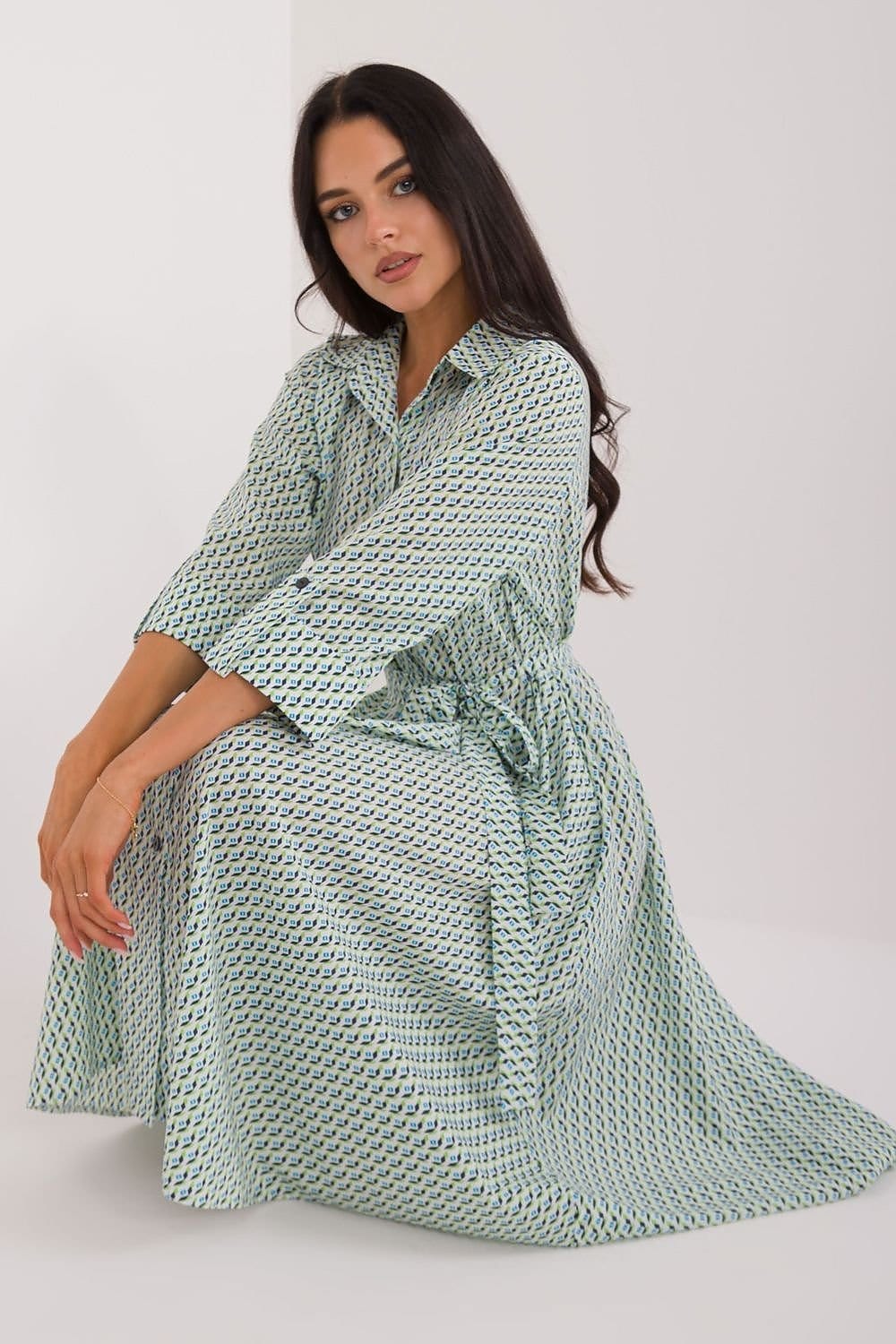 Robe chemise midi manches longues - Image 10