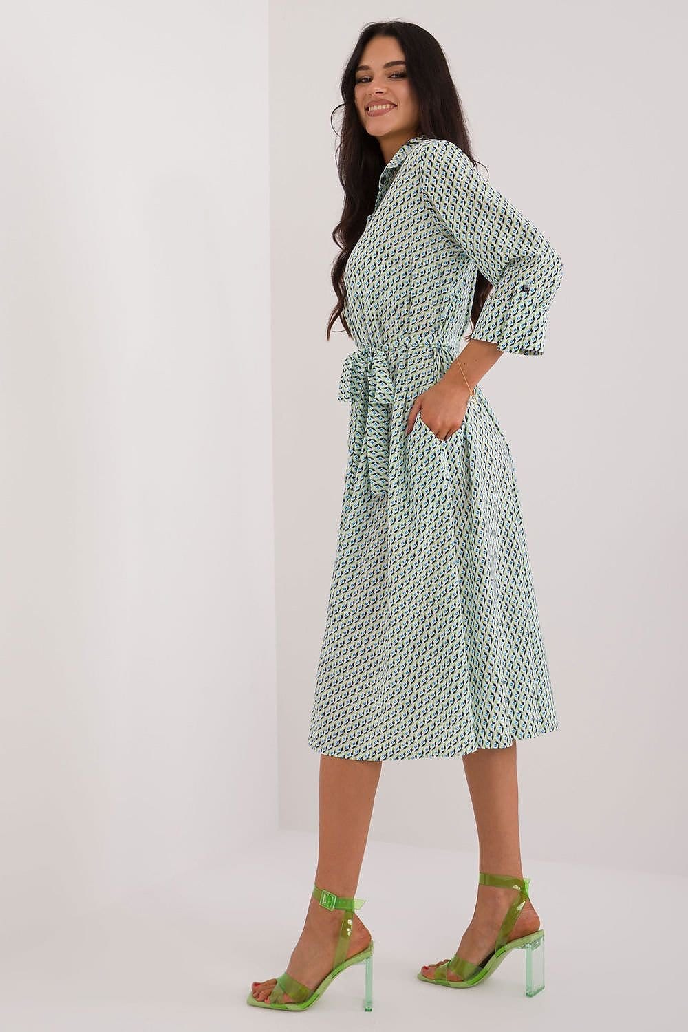 Robe chemise midi manches longues - Image 8