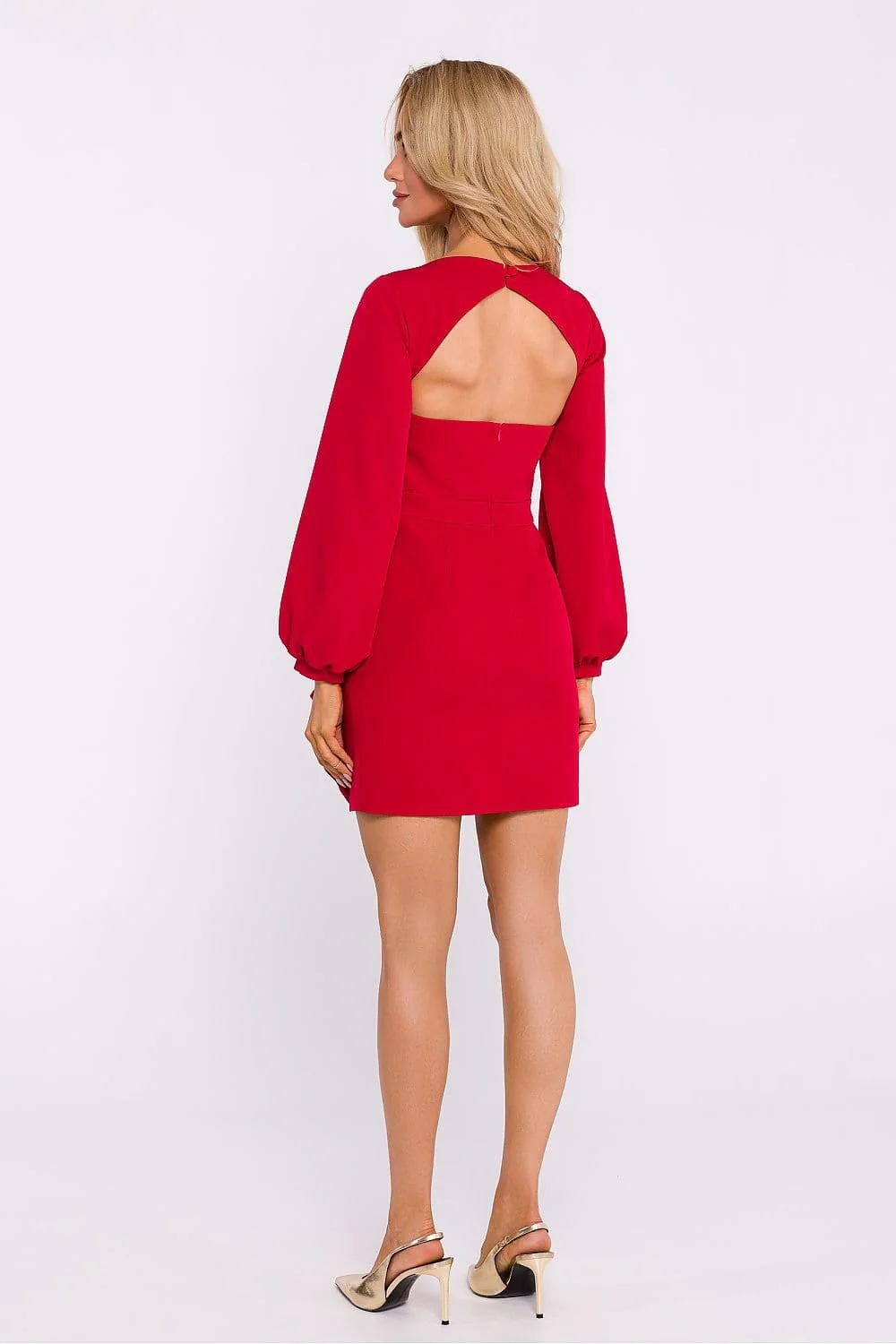 Robe courte dos nu manche longue - Image 4