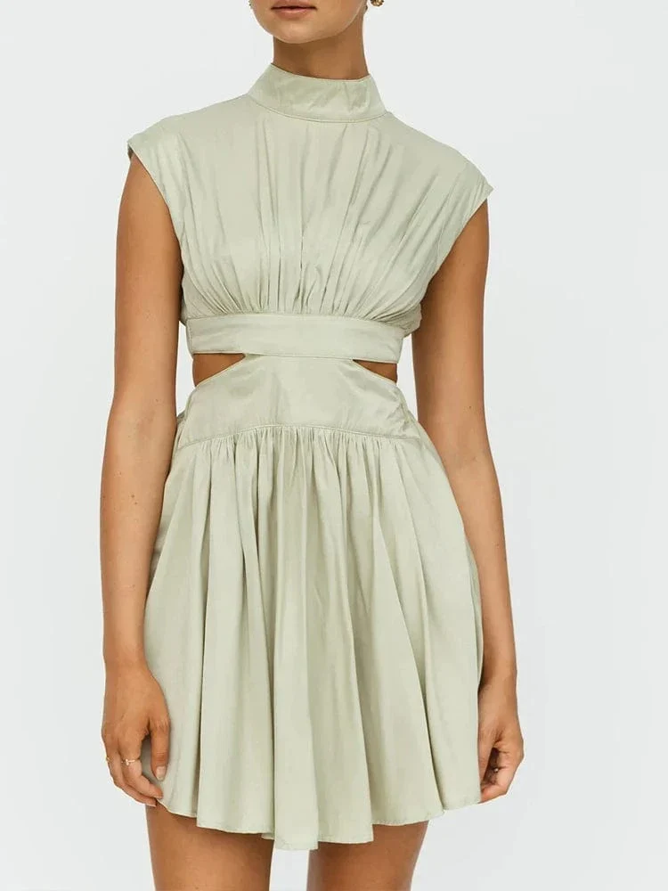 Robe courte fluide col halter - Image 5