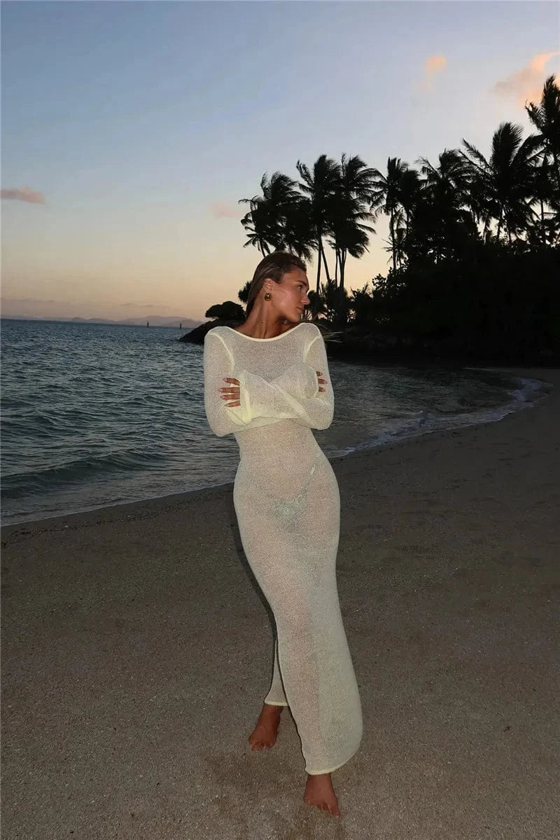 Robe de plage manches longues transparente - Image 8