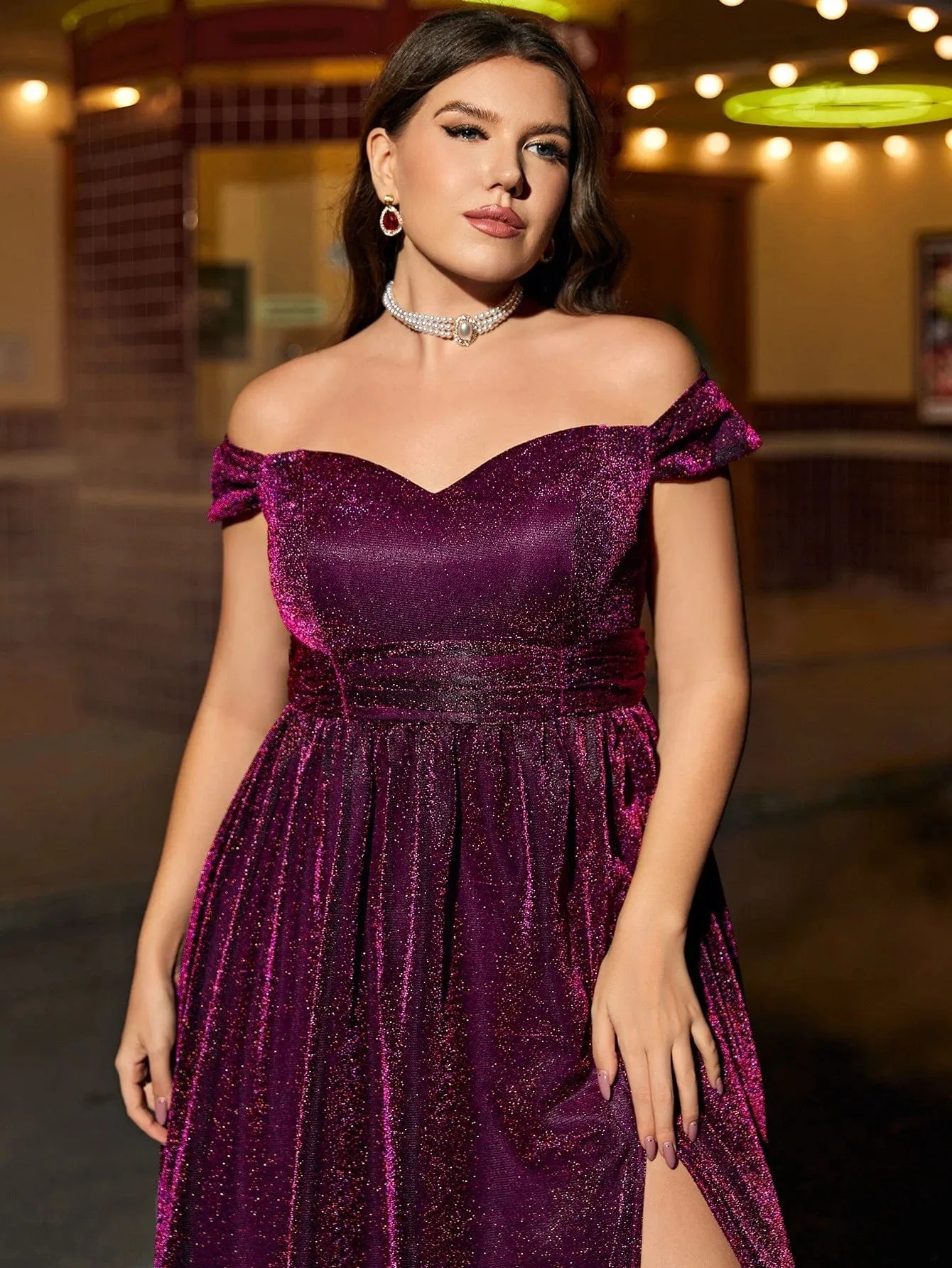 Robe de soirée sequin grande taille - Image 7