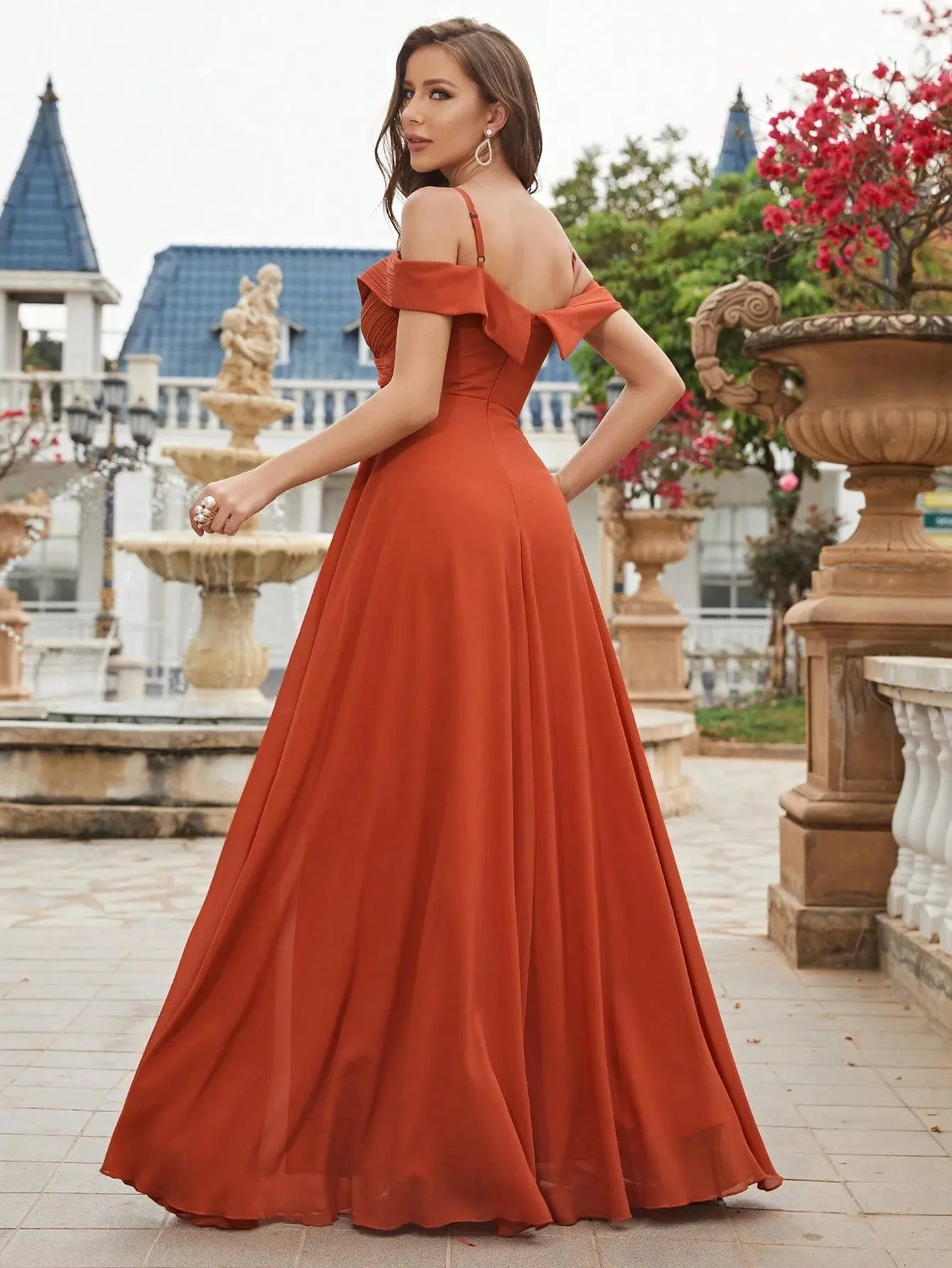 Robe demoiselle d'honneur chic terracotta - Image 4