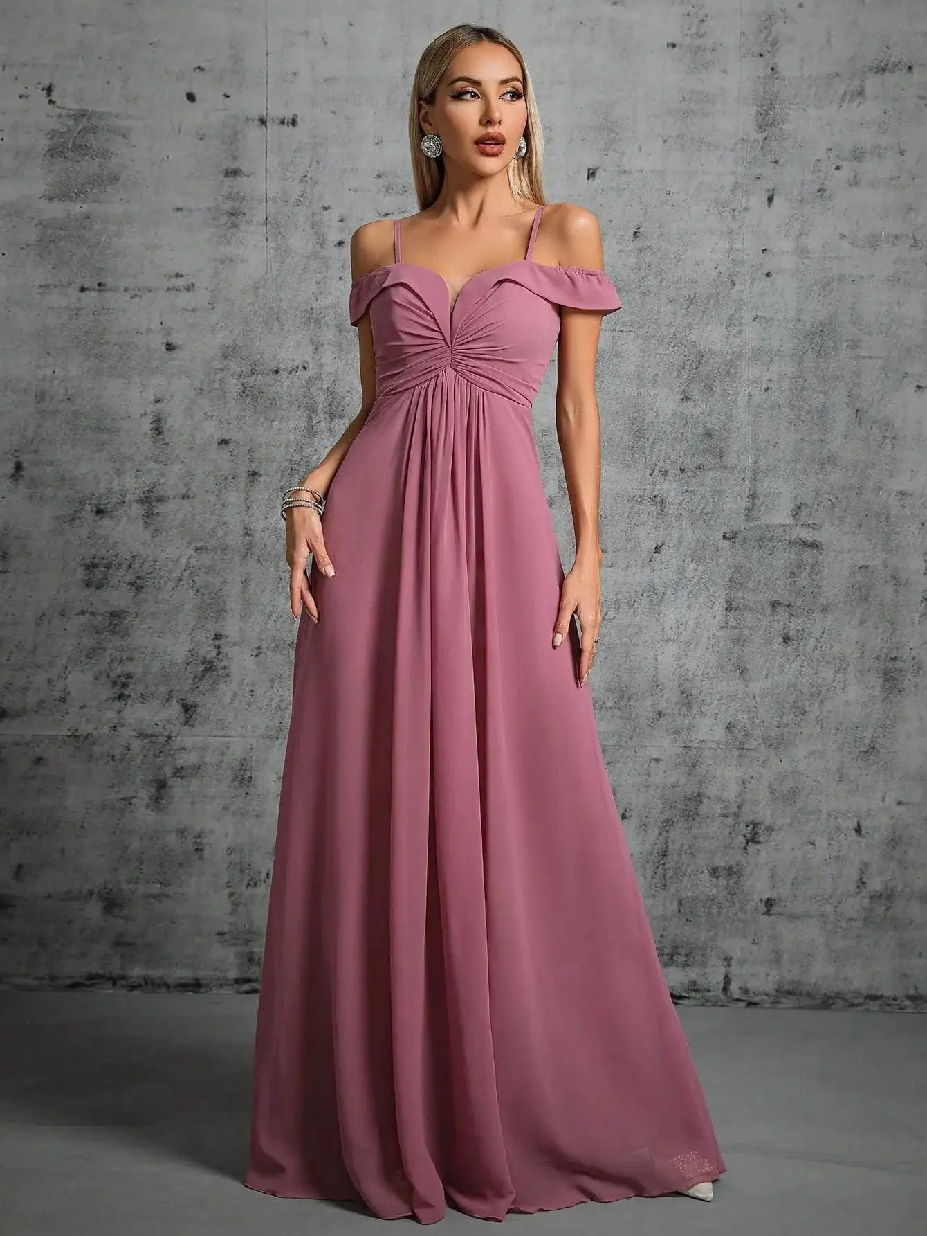 Robe demoiselle d'honneur rose pastel