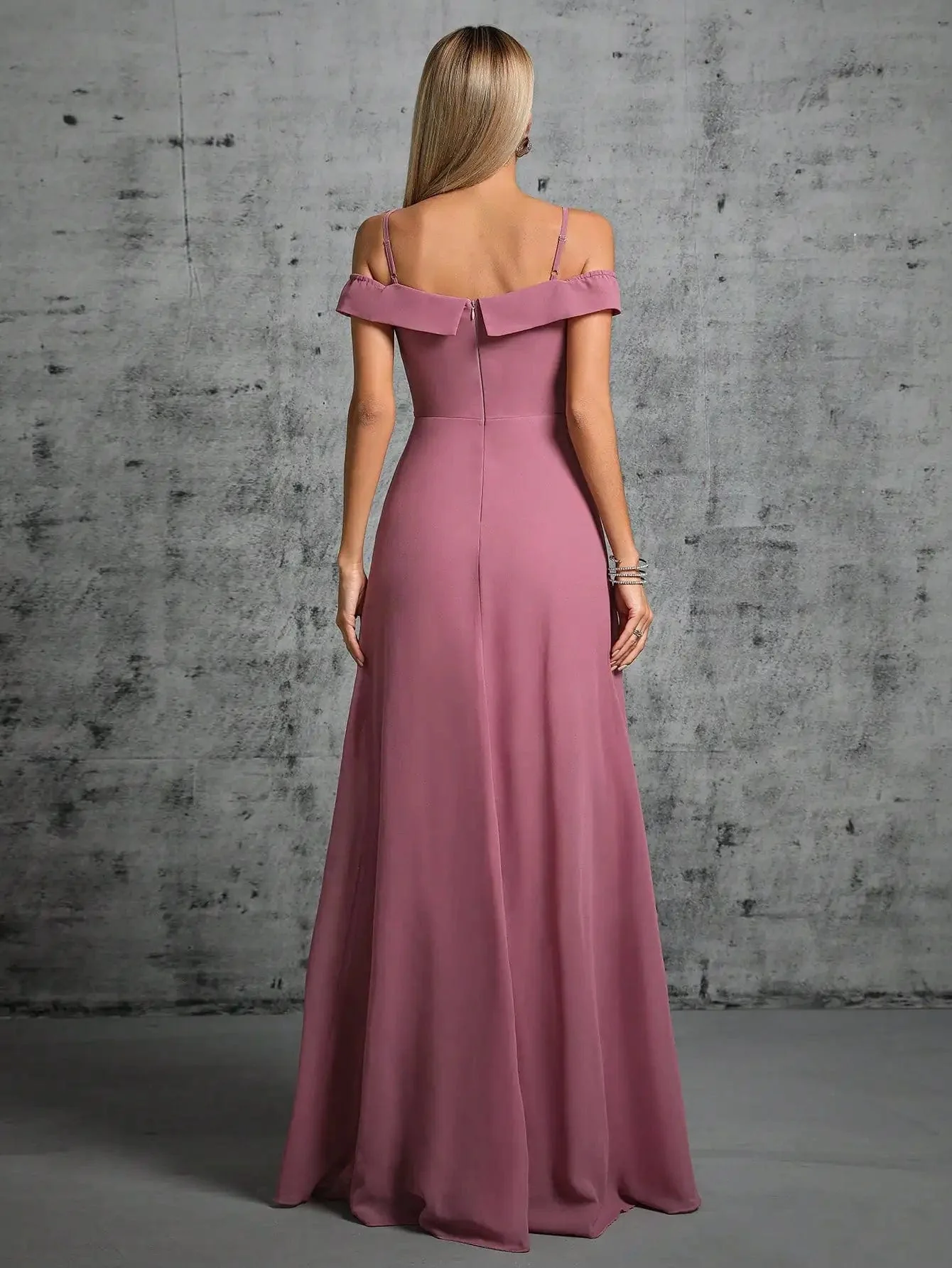 Robe demoiselle d'honneur rose pastel - Image 3