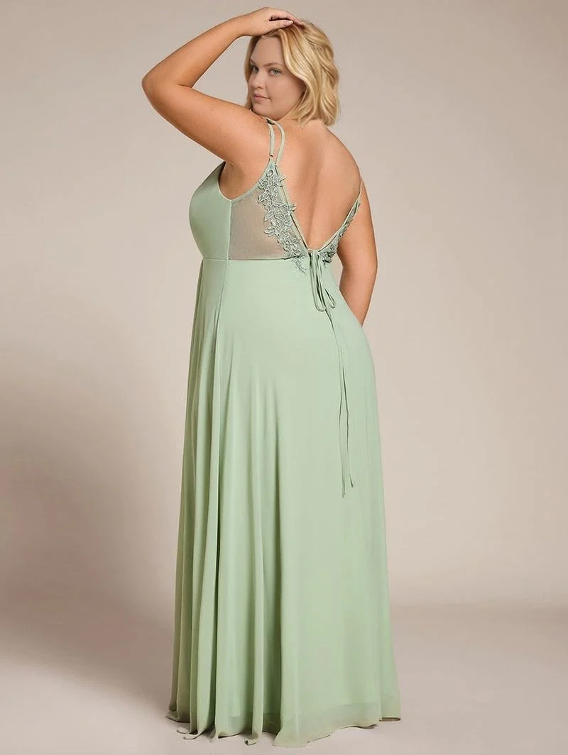 Robe demoiselle d'honneur vert sauge dos nu grande taille - Image 2