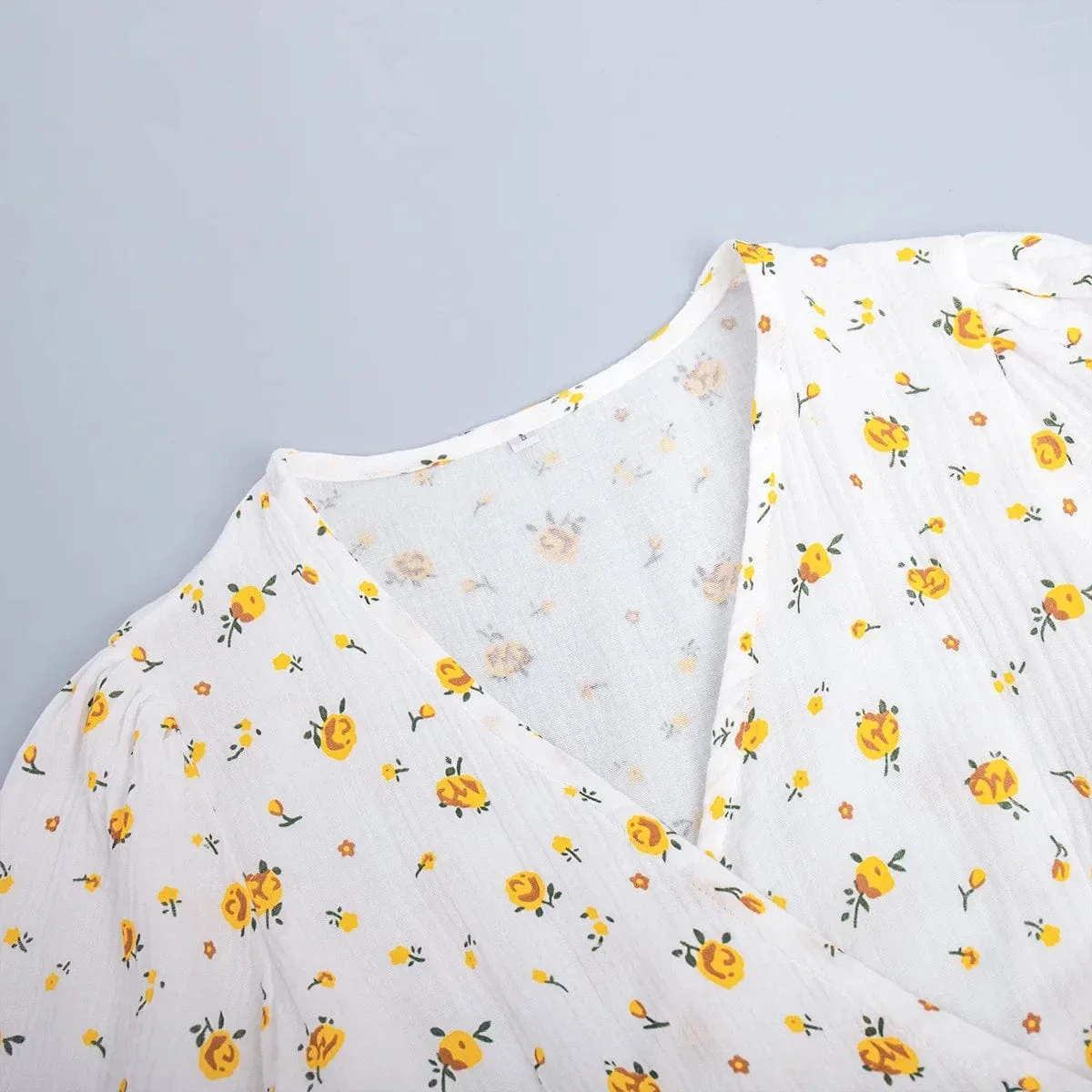 Robe été fleurie longue blanche - Image 3