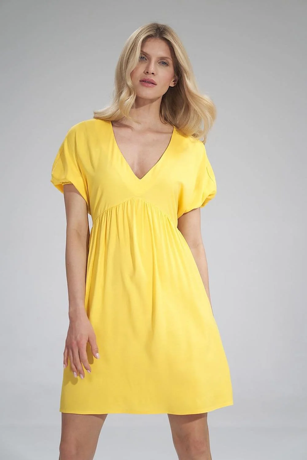 Robe jaune courte casual - Image 3