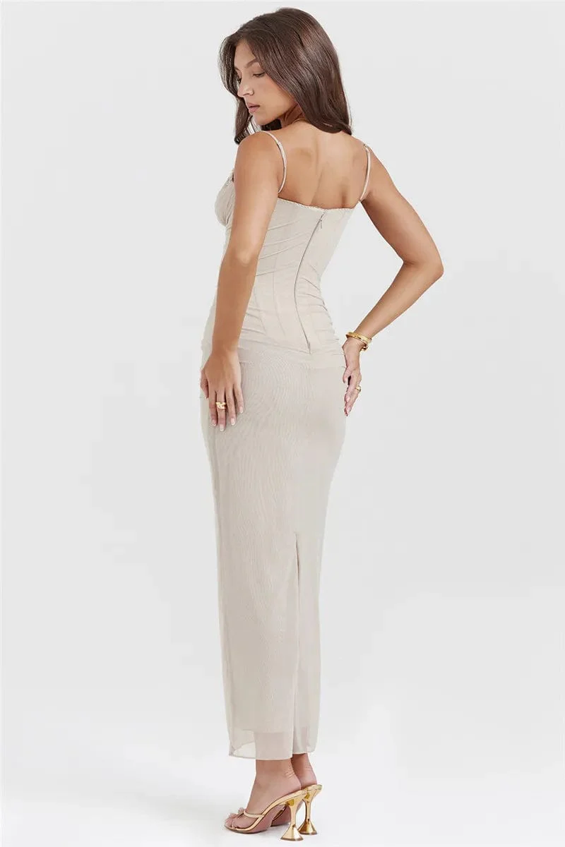 Robe longue à bretelles spaghetti - Image 3