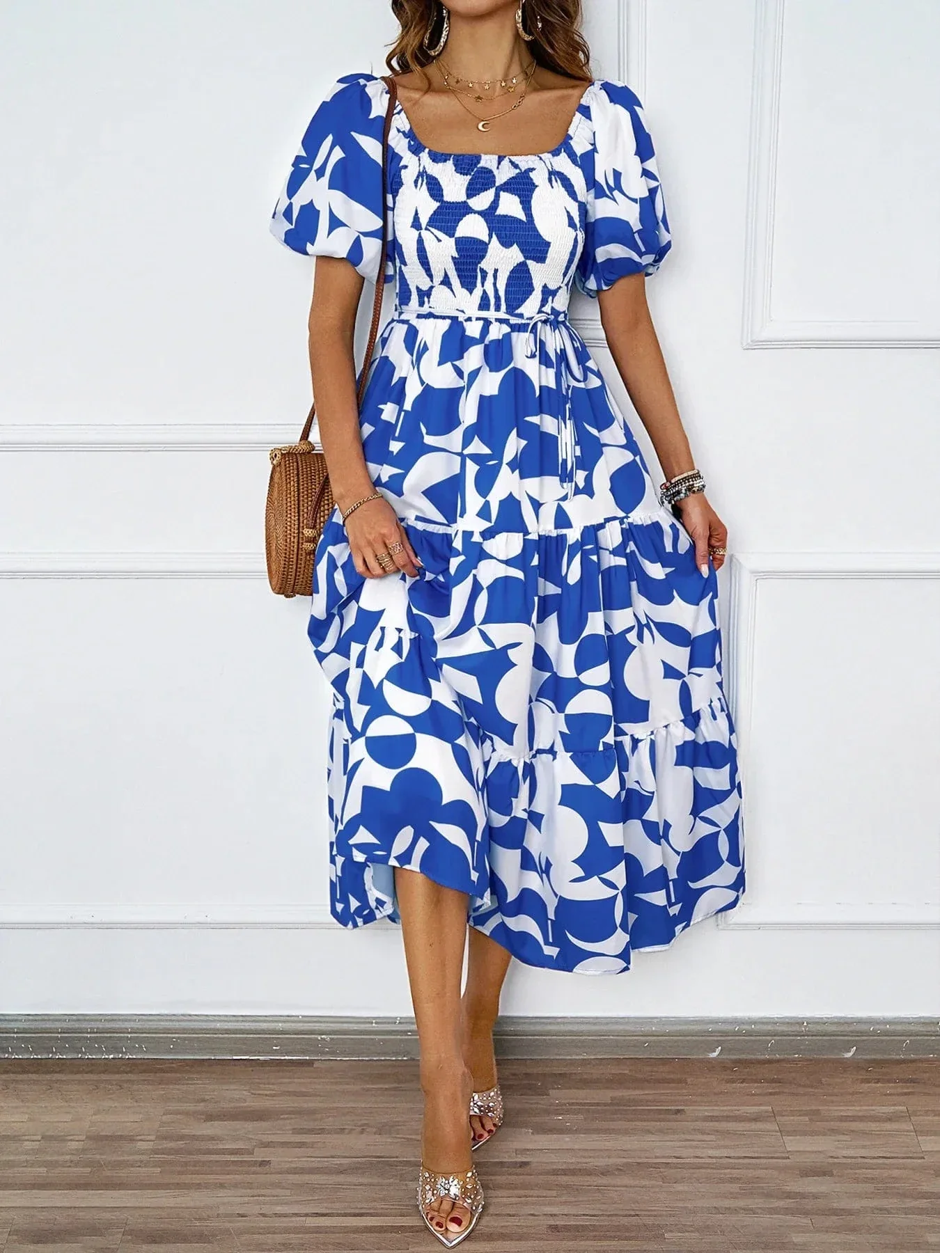 Robe à motifs floraux midi bohème - Image 3