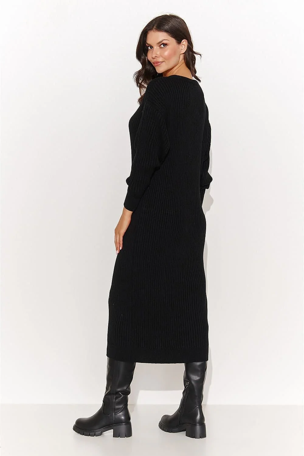 Robe pull noir longue - Image 3