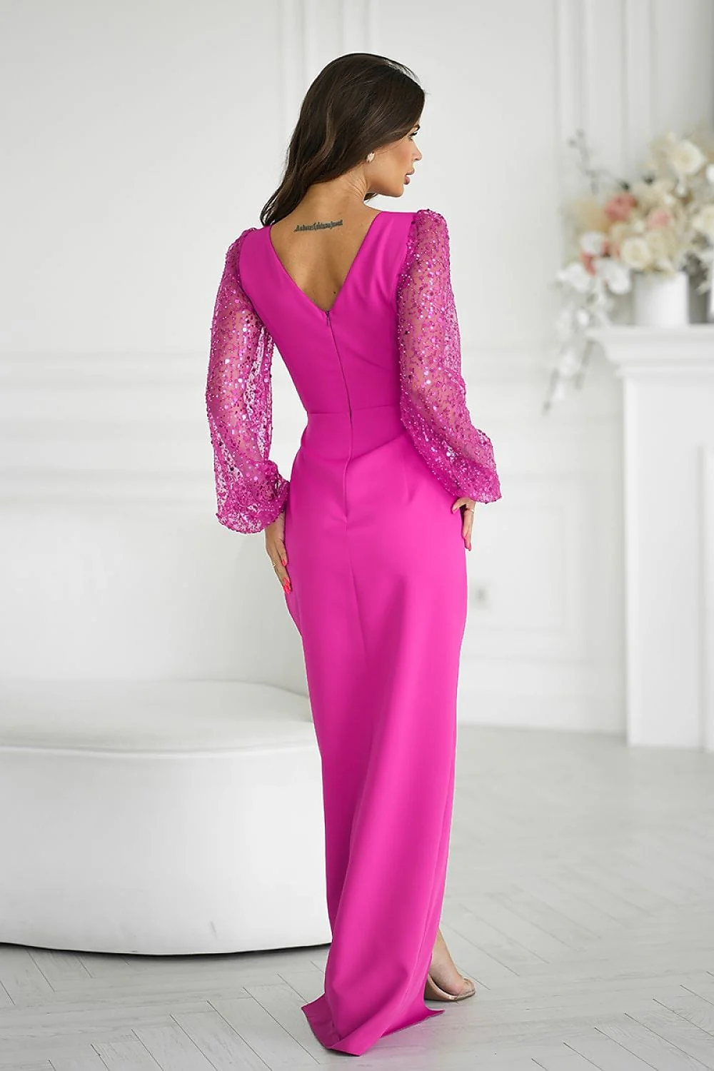 Robe de soirée chic longue drappée - Image 21