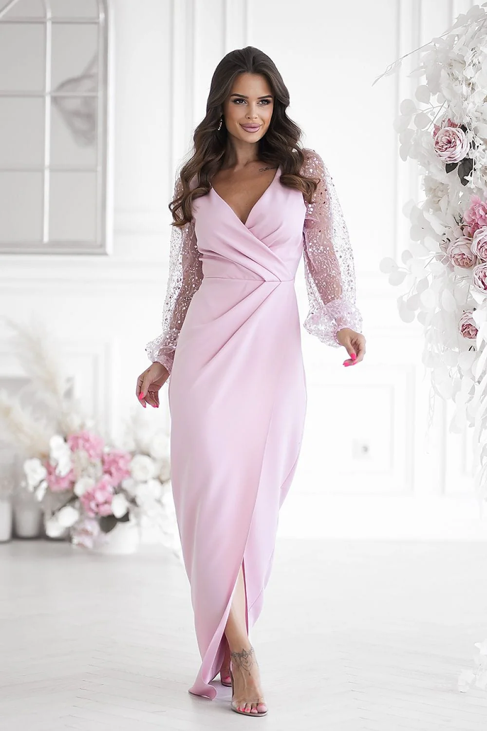 Robe de soirée chic longue drappée - Image 4