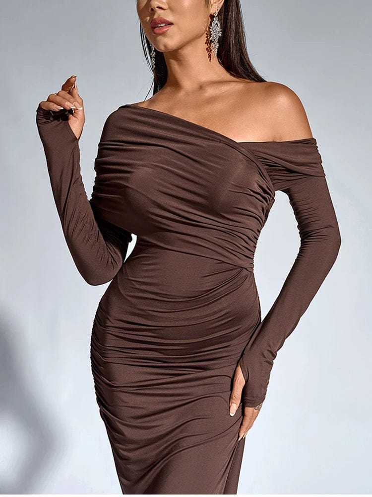 Robe de soirée chic longue manches longues - Image 8