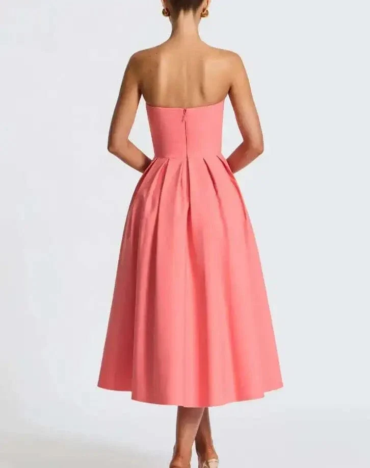 Robe de soirée midi évasée haut bustier - Image 2